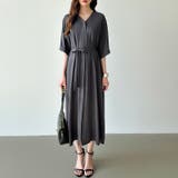 ジップアップワンピース シャツワンピース vネックワンピース | COCOMOMO | 詳細画像17 