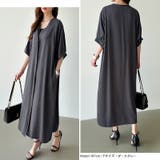 ジップアップワンピース シャツワンピース vネックワンピース | COCOMOMO | 詳細画像20 