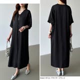 ジップアップワンピース シャツワンピース vネックワンピース | COCOMOMO | 詳細画像27 