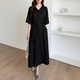 ジップアップワンピース シャツワンピース vネックワンピース | COCOMOMO | 詳細画像28 