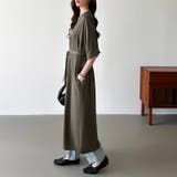 ジップアップワンピース シャツワンピース vネックワンピース | COCOMOMO | 詳細画像3 