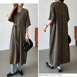 ジップアップワンピース シャツワンピース vネックワンピース | COCOMOMO | 詳細画像6 