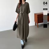ブラウン | ジップアップワンピース シャツワンピース vネックワンピース | COCOMOMO