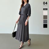 ダークグレー | ジップアップワンピース シャツワンピース vネックワンピース | COCOMOMO