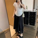 サイドシェイプデザイン レースカットソー 半袖Tシャツ | COCOMOMO | 詳細画像12