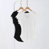 サイドシェイプデザイン レースカットソー 半袖Tシャツ | COCOMOMO | 詳細画像18