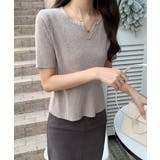 キーネックニット リブニット サマーニット | COCOMOMO | 詳細画像11 