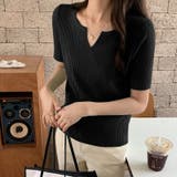 キーネックニット リブニット サマーニット | COCOMOMO | 詳細画像22 