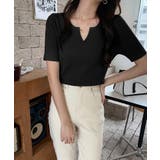 キーネックニット リブニット サマーニット | COCOMOMO | 詳細画像23 