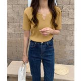 キーネックニット リブニット サマーニット | COCOMOMO | 詳細画像25 