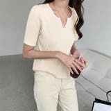 キーネックニット リブニット サマーニット | COCOMOMO | 詳細画像26 