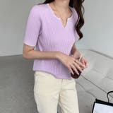 キーネックニット リブニット サマーニット | COCOMOMO | 詳細画像6 