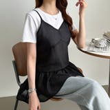 レイヤードキャミソール ペプラムキャミソール シアーキャミソール | COCOMOMO | 詳細画像4 