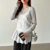 レイヤードキャミソール ペプラムキャミソール シアーキャミソール | COCOMOMO | 詳細画像10 