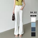 レギュラー丈・ホワイト | フレアデニムパンツ デニムパンツ フレアパンツ | COCOMOMO