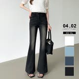 レギュラー丈・ブラック.グレー | フレアデニムパンツ デニムパンツ フレアパンツ | COCOMOMO