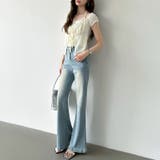 フレアデニムパンツ デニムパンツ フレアパンツ | COCOMOMO | 詳細画像32 