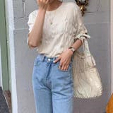 ポコポコプリーツ ニットソー 半袖ニット | COCOMOMO | 詳細画像4 