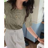 ポコポコプリーツ ニットソー 半袖ニット | COCOMOMO | 詳細画像7 