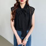 【前後2way】ボウタイブラウス シアーブラウス ノースリーブ | COCOMOMO | 詳細画像10 