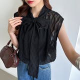 【前後2way】ボウタイブラウス シアーブラウス ノースリーブ | COCOMOMO | 詳細画像11 