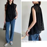 【前後2way】ボウタイブラウス シアーブラウス ノースリーブ | COCOMOMO | 詳細画像13 