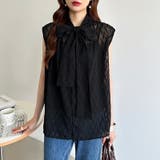 【前後2way】ボウタイブラウス シアーブラウス ノースリーブ | COCOMOMO | 詳細画像16 