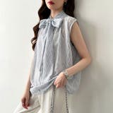 【前後2way】ボウタイブラウス シアーブラウス ノースリーブ | COCOMOMO | 詳細画像17 