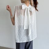 【前後2way】ボウタイブラウス シアーブラウス ノースリーブ | COCOMOMO | 詳細画像5 