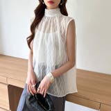 【前後2way】ボウタイブラウス シアーブラウス ノースリーブ | COCOMOMO | 詳細画像9 