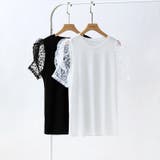 ドットチュールで華やかに パフスリーブトップス 半袖カットソー | COCOMOMO | 詳細画像14