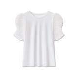 ドットチュールで華やかに パフスリーブトップス 半袖カットソー | COCOMOMO | 詳細画像18