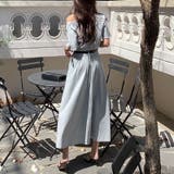 オフショルダー ベルト付きスカート セットアップ夏 | COCOMOMO | 詳細画像3