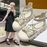 リボンクロスストラップサンダル 厚底サンダル 厚底 | COCOMOMO | 詳細画像2 