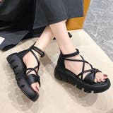 リボンクロスストラップサンダル 厚底サンダル 厚底 | COCOMOMO | 詳細画像5 
