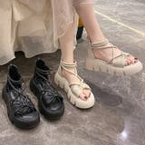 リボンクロスストラップサンダル 厚底サンダル 厚底 | COCOMOMO | 詳細画像9 