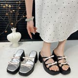 くびれヒール厚底リボンサンダル ミュールサンダル チャンキーヒール | COCOMOMO | 詳細画像13