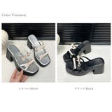 くびれヒール厚底リボンサンダル ミュールサンダル チャンキーヒール | COCOMOMO | 詳細画像20