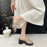 くびれヒール厚底リボンサンダル ミュールサンダル チャンキーヒール | COCOMOMO | 詳細画像4