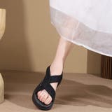 厚底サンダル クロスベルトサンダル サンダル | COCOMOMO | 詳細画像4 