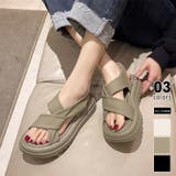 グリーン | 厚底サンダル クロスベルトサンダル サンダル | COCOMOMO