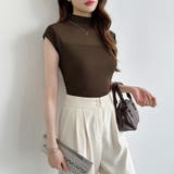 切り替えシアートップス フレンチスリーブ シアーカットソー | COCOMOMO | 詳細画像26 