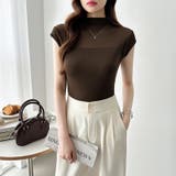 切り替えシアートップス フレンチスリーブ シアーカットソー | COCOMOMO | 詳細画像31 