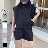 ブラック | パーカーベストショートパンツセット セットアップ 韓国ファッション | COCOMOMO