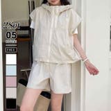 ライトブラウン | パーカーベストショートパンツセット セットアップ 韓国ファッション | COCOMOMO