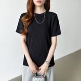 ポコポコワッフルカットソー 半袖カットソー 韓国ファッション | COCOMOMO | 詳細画像1 