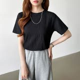 ポコポコワッフルカットソー 半袖カットソー 韓国ファッション | COCOMOMO | 詳細画像5 