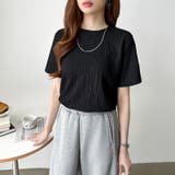 ポコポコワッフルカットソー 半袖カットソー 韓国ファッション | COCOMOMO | 詳細画像7 