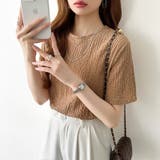 ポコポコワッフルカットソー 半袖カットソー 韓国ファッション | COCOMOMO | 詳細画像8 