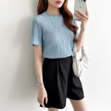 ポコポコワッフルカットソー 半袖カットソー 韓国ファッション | COCOMOMO | 詳細画像19 